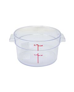 Omcan 2 QT. Clear Round Polycarbonate Food Storage Container - USA