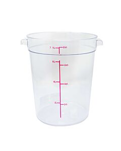 Omcan 8 QT. Clear Round Polycarbonate Food Storage Container - USA