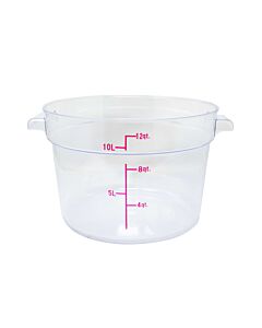 Omcan 12 QT. Clear Round Polycarbonate Food Storage Container - USA