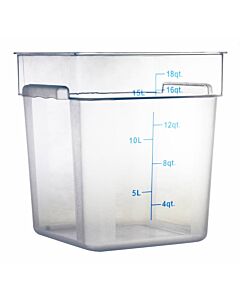 Omcan 18 Qt. Clear Square Polycarbonate Food Storage Container - CA