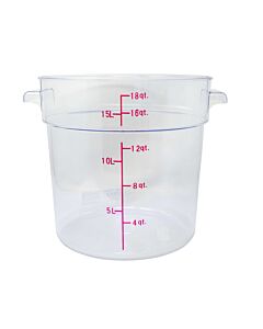Omcan 18 qt Clear Round Polycarbonate Food Storage Container - CA