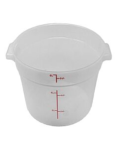 Omcan 6 Qt. Translucent Round Polypropylene Food Storage Container - USA