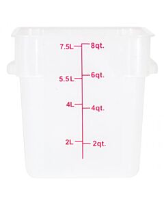 Omcan 8 Qt. Translucent Square Polypropylene Food Storage Container - CA