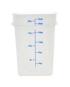 Omcan 22 Qt. White Square Polypropylene Food Storage Container - CA