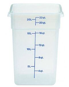 Omcan 22 Qt Translucent Square Polypropylene Food Storage Container - CA