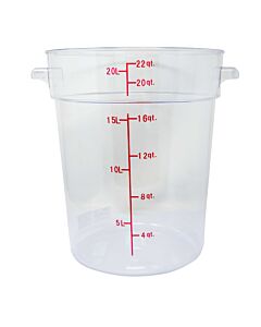 Omcan 22 qt Clear Round Polycarbonate Food Storage Container - CA