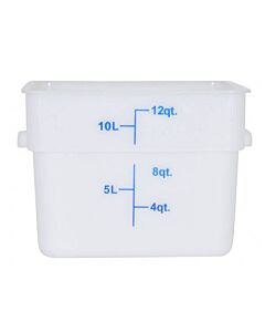 Omcan 12 Qt White Square Polypropylene Food Storage Container - CA