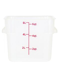 Omcan 6 Qt. Translucent Square Polypropylene Food Storage Container - CA