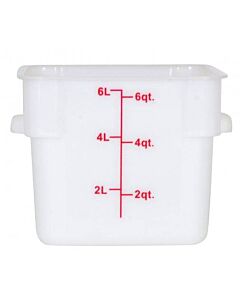 Omcan 6 Qt. White Square Polypropylene Food Storage Container - CA