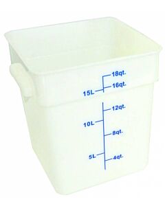 Omcan 18 Qt White Square Polypropylene Food Storage Container - CA