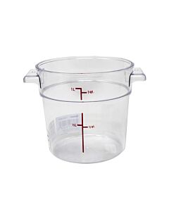 Omcan 1 QT. Clear Round Polycarbonate Food Storage Container - USA