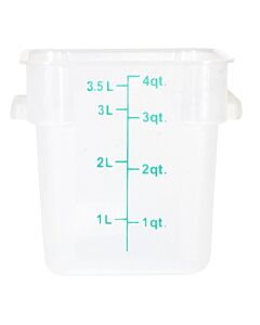Omcan 4 Qt. Translucent Square Polypropylene Food Storage Container - CA