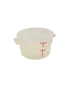 Omcan 2 Qt. Translucent Round Polypropylene Food Storage Container - USA