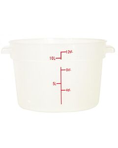 Omcan 12 Qt. Translucent Round Polypropylene Food Storage Container - USA