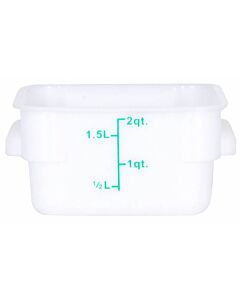 Omcan 2 Qt. White Square Polypropylene Food Storage Container - CA