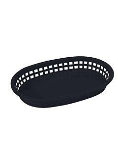 Omcan 9" x 5" Plastic Oval Platter - Black, 12/Case - CA