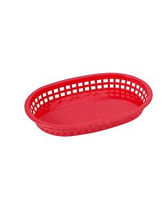 Omcan 9" x 5" Plastic Oval Platter - Red, 12/Case - CA