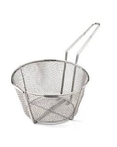 Omcan 9.5" x 5.25" Round Wire Fry Basket 6 Mesh with 7" Handle - USA