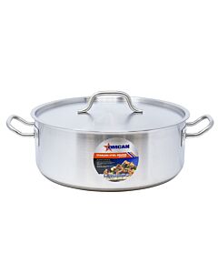 Omcan Stainless Steel Brazier with Cover, 15 Qt. - CA