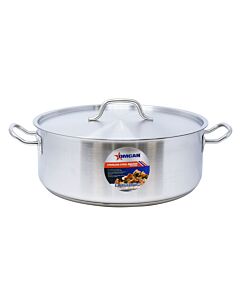 Omcan Stainless Steel Brazier with Cover, 20 Qt. - CA