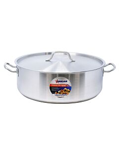 Omcan Stainless Steel Brazier with Cover, 25 Qt. - CA
