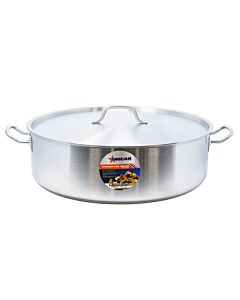 Omcan Stainless Steel Brazier with Cover, 30 Qt. - CA