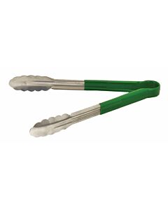 Omcan 12" Heavy-Duty Utility Tong - Green Handle - CA