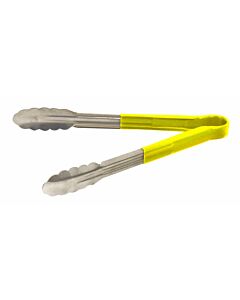 Omcan 12" Heavy-Duty Utility Tong - Yellow Handle - CA