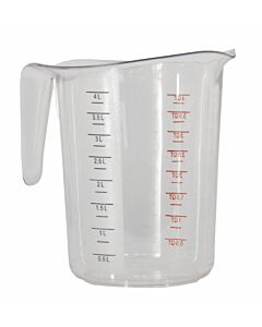 Omcan 4 qt / 4 L Clear Polycarbonate Measuring Cup - CA