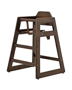 Omcan Commercial Wooden High Chair with Walnut Finish