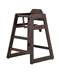 Omcan Commercial Wooden High Chair with Mahogany Finish