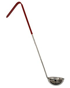 Omcan 2 oz. One-Piece Stainless Steel Ladle with Red Handle - USA