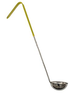 Omcan 1 oz. One-Piece Stainless Steel Ladle with Yellow Handle - USA