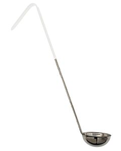Omcan 3 oz. One-Piece Stainless Steel Ladle with Ivory Handle - USA