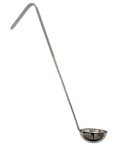 Omcan 12 oz. One-Piece Stainless Steel Ladle with Gray Handle - USA