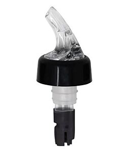 Omcan 5/8 oz. Clear Spout / Black Tail Measured Liquor Pourer with Collar 12/Pack - USA