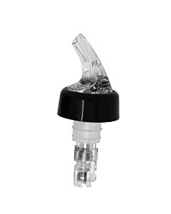 Omcan 1 oz. Clear Spout / Clear Tail Measured Liquor Pourer with Collar 12/Pack - USA