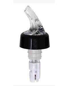 Omcan 2 oz. Clear Spout / White Tail Measured Liquor Pourer with Collar 12/Pack - USA