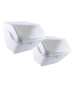 Omcan 80989 12.6 Gallon Shelf Ingredient Bin / Storage Bin with Lid & Scoop - Pack of 2
