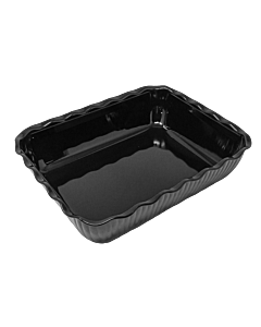 Omcan 10.31″ x 6.75″ x 3.25″ Scalloped Deli Crock, 10 lbs. Capacity - Black