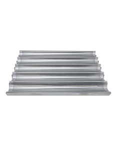 Omcan 26" x 18" Glazed Aluminum Baguette/French Bread Pan - 5-Loaf Compartments - CA