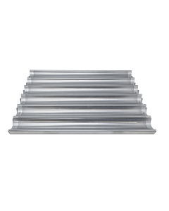 Omcan 26" x 18" Glazed Aluminum Baguette/French Bread Pan - 6-Loaf Compartments - CA