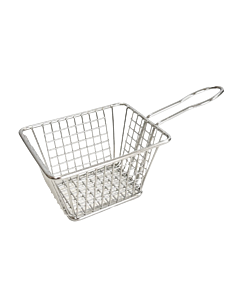 Omcan 5" x 5" x 3" Stainless Steel Mini Serving Basket - Square