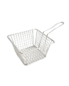 Omcan 5" x 4" x 3" Stainless Steel Mini Serving Basket - Rectangular