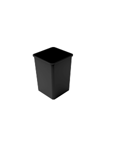 Omcan 19.5" x 19.5" x 27.7" Square Black Plastic Trash Can with 130L Capacity
