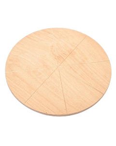 Omcan 19.7" x 0.5" Beech Round Cutting Board - 8 Carved Slices