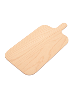 Omcan 13.8" x 8.7" x 0.3" Beech Pinsa Romana Serving Board with 3.9" Handle