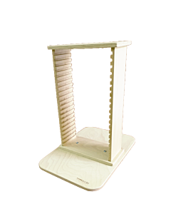Omcan 10.8" x 15.6" x 16.9" Beech 20-Slot Rack for Pinsa Romana Serving Board 58552-769