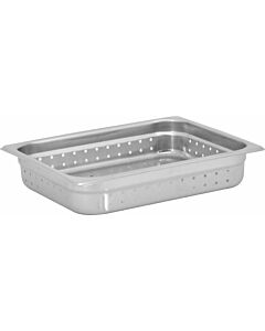 Omcan 1/2 Size Perforated Stainless Steel Steam Table Pan - 2.5" Deep - USA