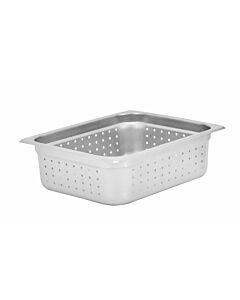 Omcan 1/2 Size Perforated Stainless Steel Steam Table Pan - 4" Deep - USA